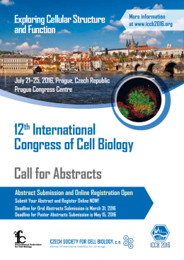 Call for Abstracts 12th International Congress of Cell Biology