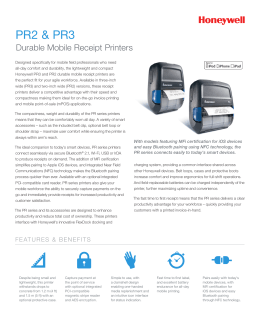PR2 & PR3 Durable Mobile Receipt Printers Data Sheet