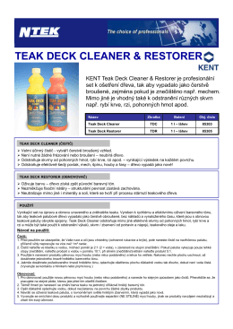 TEAK DECK CLEANER & RESTORER - 85303, 85305 - TDS - N-tek