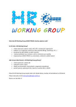 HR Working Group motivation - AEGEE