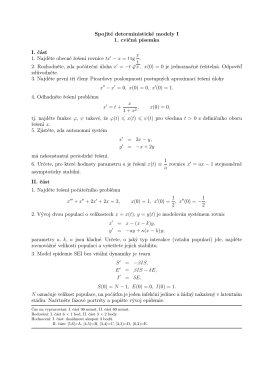 Spojité deterministické modely I 1. cvičná písemka I. část 1. Najděte