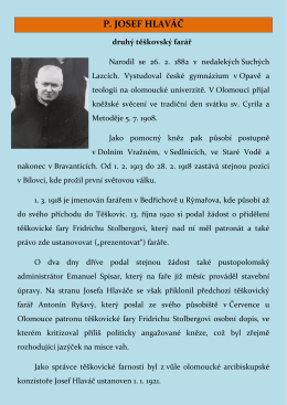 P. JOSEF HLAVÁČ - Římskokatolická farnost Slatina u Bílovce