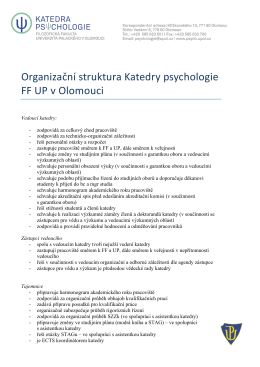 Organizační struktura Katedry psychologie FF UP v Olomouci