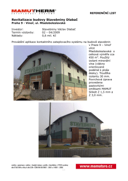 Revitalizace budovy Stavebniny Dlabač - MAMUT