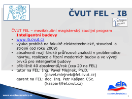 ČVUT FEL - Program Inteligentní budovy