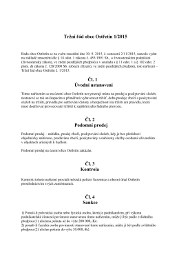 Tržní řád obce Ostřetín 1/2015 Čl. 1 Úvodní ustanovení Čl. 2