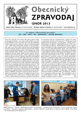 Stáhnout zpravodaj – únor 2015