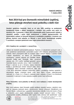TZ_Nova pobocka a vysledky 2014_DOMESTIK_07042015