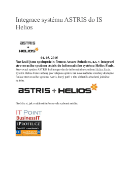 Integrace systému ASTRIS do IS Helios