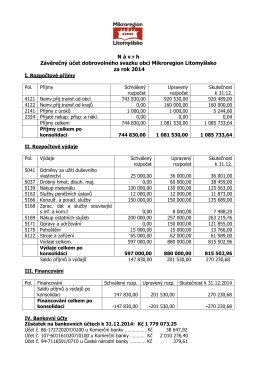 Závěrečný účet dobrovolného svazku obcí Mikroregion Litomyšlsko