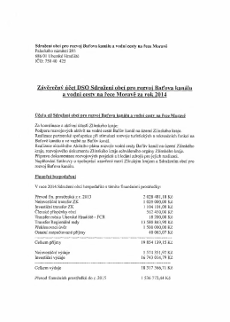 Závěrečný účet DSO Sdružení obcí pro rozvoj Baťova kanálu a
