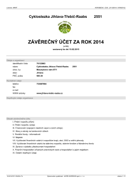 Závěrečný účet za rok 2014 - Cyklostezka Jihlava – Třebíč – Raabs