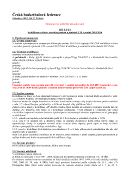 Rozpis kvalifikace o účast v extralize juniorů a juniorek U19