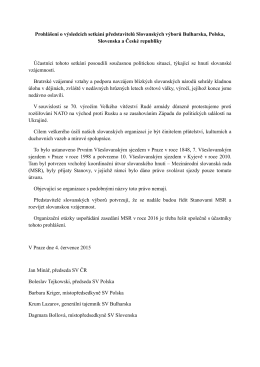 Prohlášení o výsledcích setkání představitelů Slovanských výborů