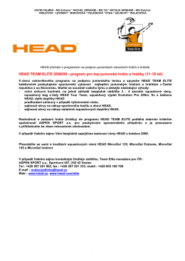 HEAD TEAM ELITE 2008/09 - program pro top juniorské hráče a