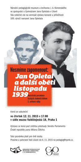 Jan Opletal a další oběti listopadu 1939