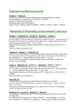 Publications in Refereed Journals Publications in Proceedings of