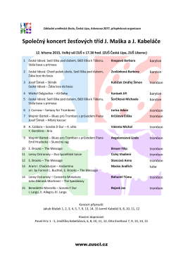 Společný koncert žesťových tříd J. Maška a J. Kabeláče