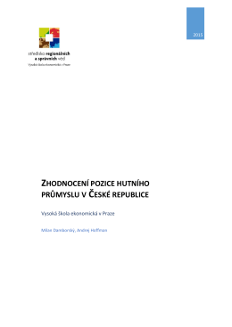Zhodnocení pozice hutního průmyslu v České republice (2015)