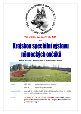 OSTROV n/Ohří - 9.5.2015 - Propozice a přihláška