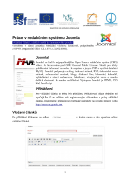Práce v redakčním systému Joomla