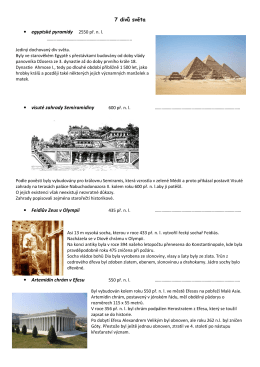 7 divů světa egyptské pyramidy 2550 př. n. l. visuté zahrady