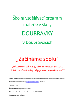 Školní vzdělávací program Doubravka 2015