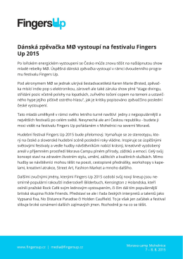 Dánská zpěvačka MŘ vystoupí na festivalu