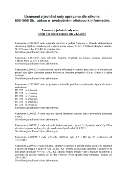 Usnesení z jednání rady obce Dolní Třebonín konané dne 24.9.2015