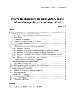 Interní protikorupční program CENIA 2015