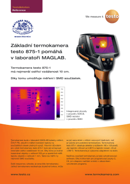 Základní termokamera testo 875-1 pomáhá v laboratoři MAGLAB.