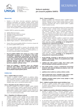 Smluvní ujednání pro úrazové pojištění SIMPLY UCZ/U/SU/16