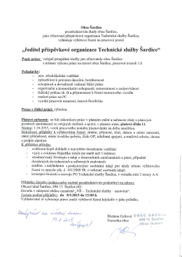 &bdquo;ředitel př&iacute;spěvkov&eacute; organizace Technick&eacute; Služby Sardice&ldquo;
