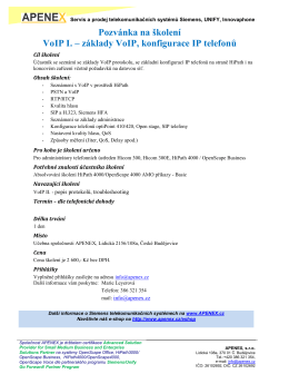 základy VoIP, konfigurace IP telefonů