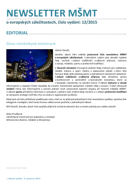 NEWSLETTER MSMT o evropskych zalezitostech_2015_c.12