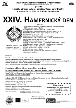 Hamernický den 2015 - Muzeum Dr. Bohuslava Horáka v Rokycanech