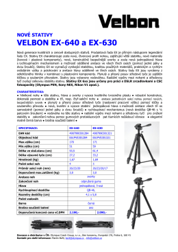 NOVÉ STATIVY VELBON EX-640 a EX-630