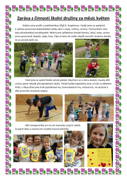 Zpráva z činnosti školní družiny za měsíc květen