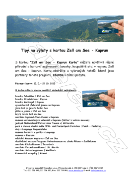 Tipy na výlety s kartou Zell am See - Kaprun