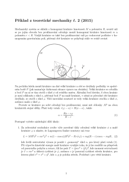 Příklad z teoretické mechaniky č. 2 (2015)