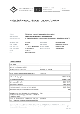 Průběžná monitorovací zpráva za 2014 (PDF 107 kB)