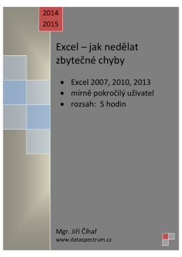 Školení pro pokročilé uživatele – Excel