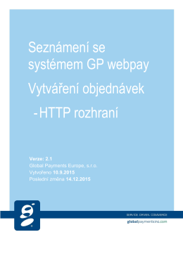 Seznámení se systémem GP webpay