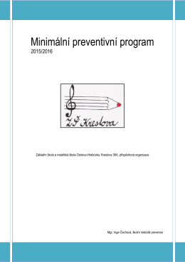 Minimální preventivní program - Základní škola a mateřská škola