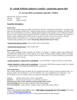 15. ročník Poličské pohárové soutěže v požárním