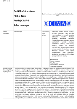 Certifikační schéma PCB 5-2015 Prodej CIMA