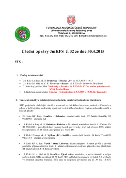 Úřední zprávy JmKFS č. 32 ze dne 30.4.2015