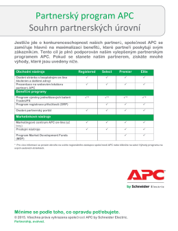 Partnerský program APC Souhrn partnerských úrovní