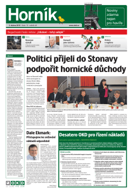 Politici přijeli do Stonavy podpořit hornické důchody