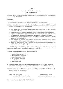 Zápis ze schůze výboru 27. dubna 2015
